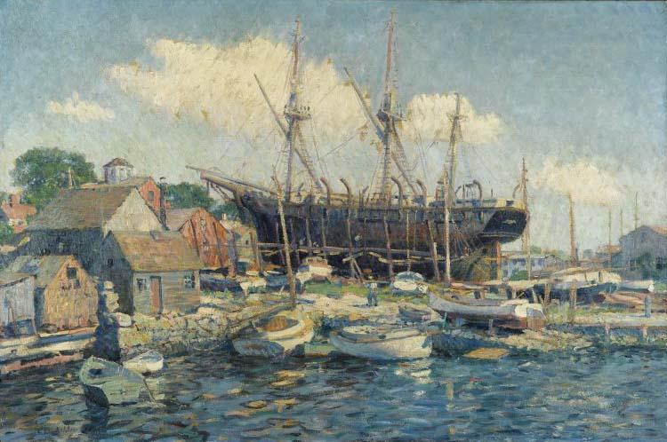 Clifford Warren Ashley A Whaleship on the Marine Railway at Fairhaven oil painting image